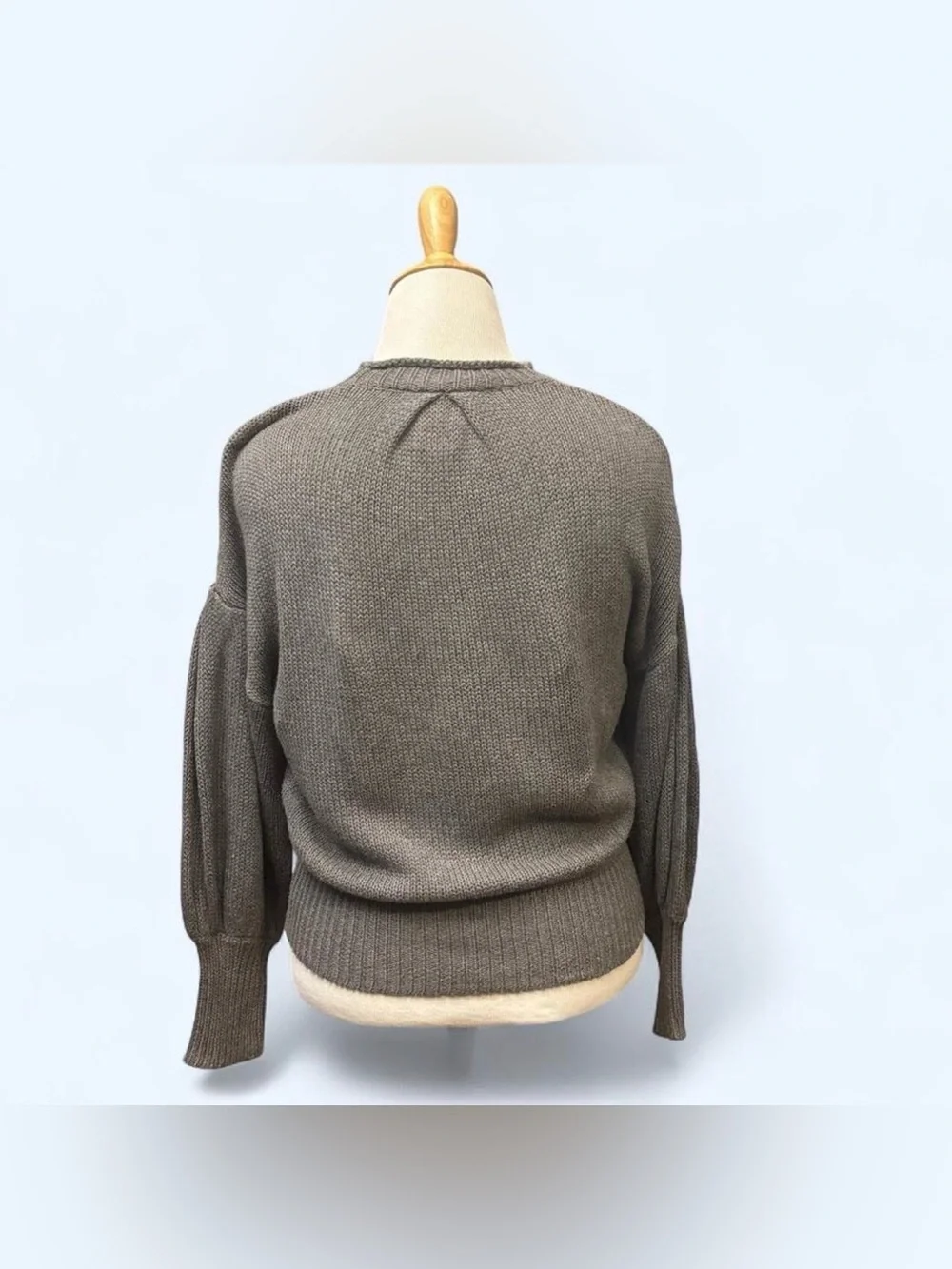 NSF Small Elsie Drop Shoulder Sweater Cotton Cashmere Blend Fitted Boxy Grey - Picture 3 of 5